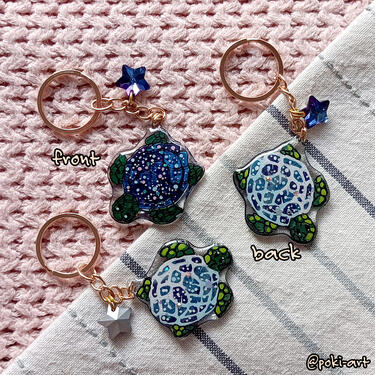 Galaxy turtle keychain