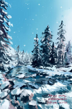 snowy river - art study